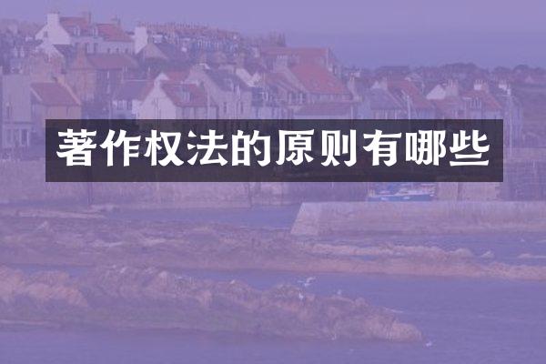 著作权法的原则有哪些