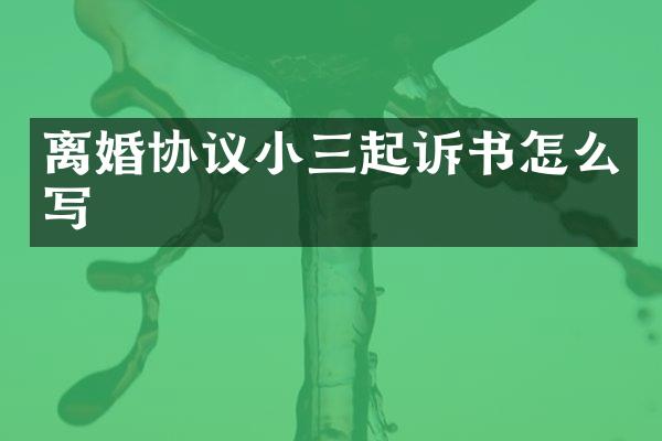 离婚协议起诉书怎么写