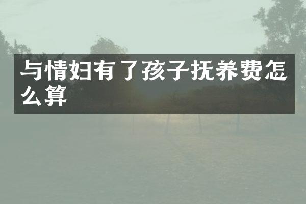 与有了孩子抚养费怎么算
