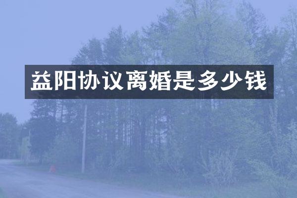 益阳协议离婚是多少钱