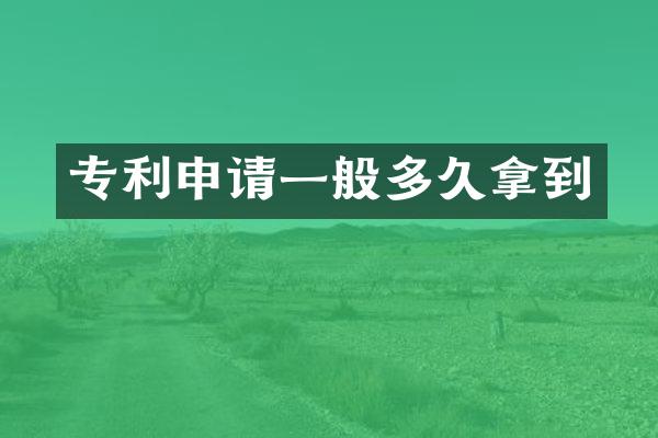 专利申请一般多久拿到