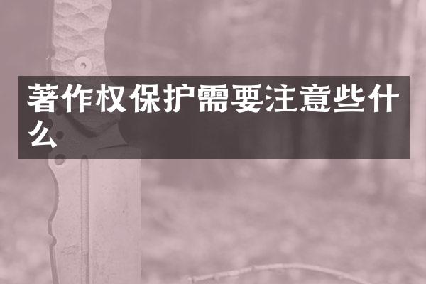 著作权保护需要注意些什么