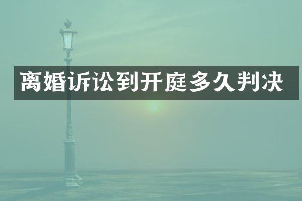 离婚诉讼到开庭多久判决