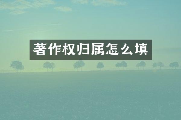 著作权归属怎么填