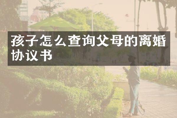 孩子怎么查询父母的离婚协议书