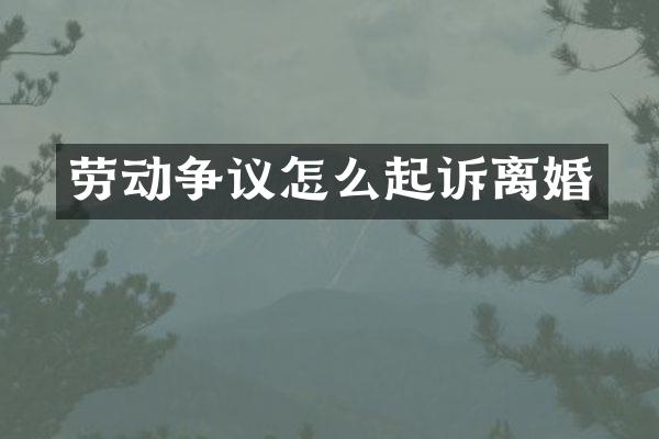 劳动争议怎么起诉离婚
