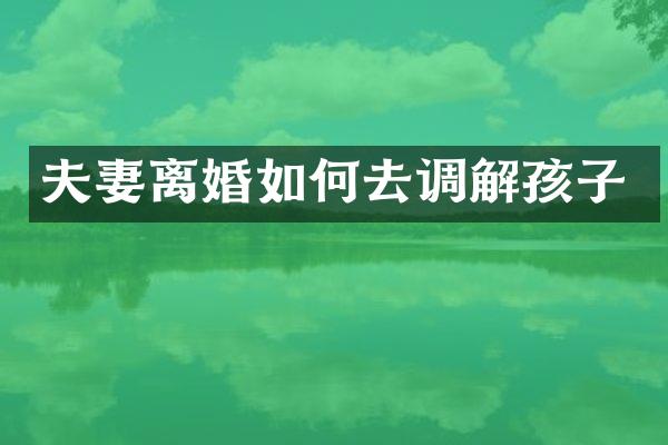 夫妻离婚如何去调解孩子