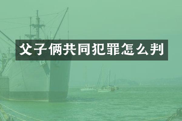 父子俩共同犯罪怎么判