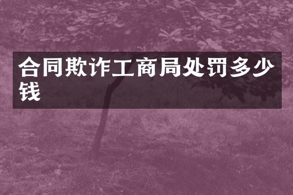 合同欺诈工商局处罚多少钱