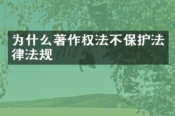 为什么著作权法不保护法律法规