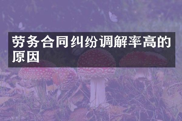 劳务合同纠纷调解率高的原因
