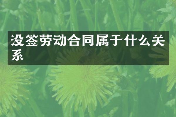 没签劳动合同属于什么关系