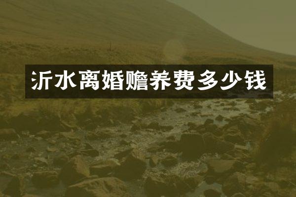沂水离婚赡养费多少钱