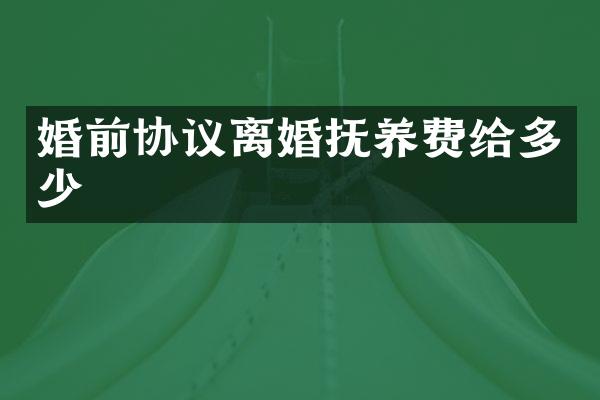 婚前协议离婚抚养费给多少