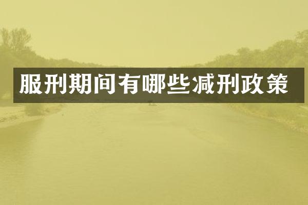 服刑期间有哪些减刑政策