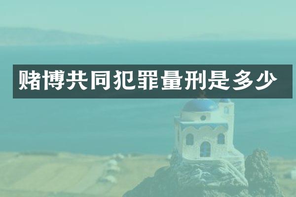 共同犯罪量刑是多少