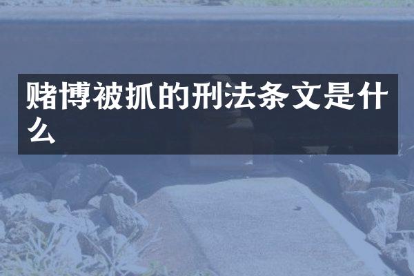 被抓的刑法条文是什么