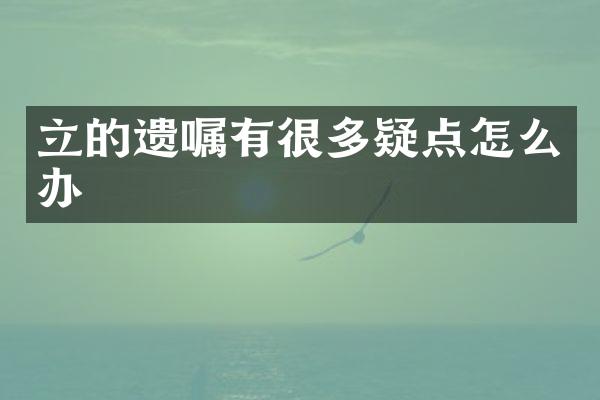 立的遗嘱有很多疑点怎么办