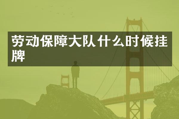 劳动保障大队什么时候挂牌
