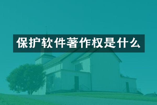 保护软件著作权是什么