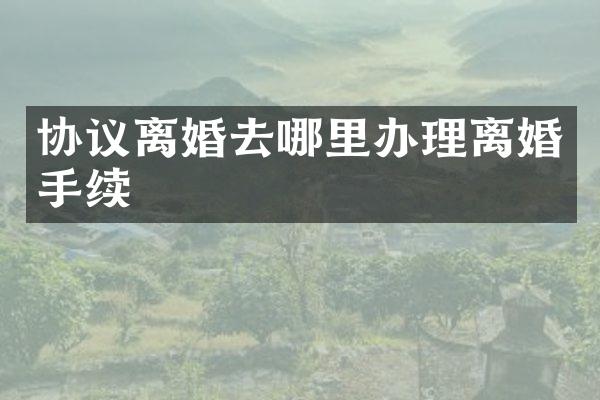 协议离婚去哪里办理离婚手续