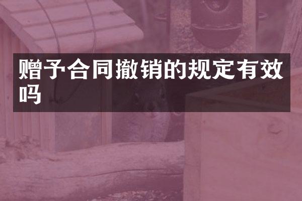 赠予合同撤销的规定有效吗