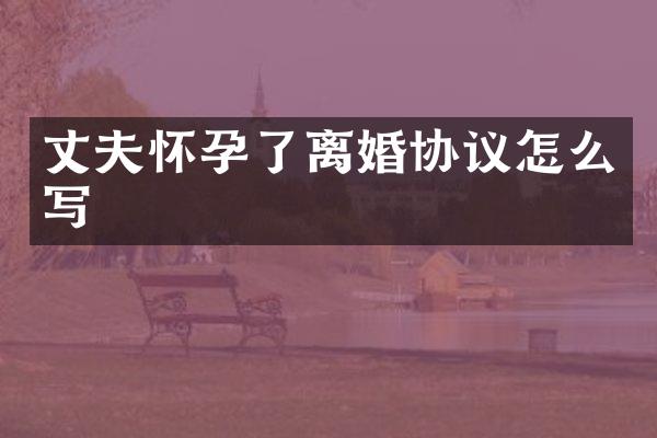 丈夫怀孕了离婚协议怎么写