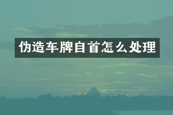 伪造车牌自首怎么处理