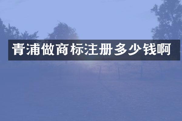 青浦做商标注册多少钱啊