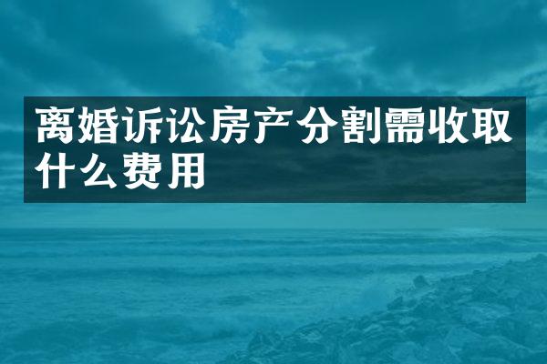 离婚诉讼房产分割需收取什么费用
