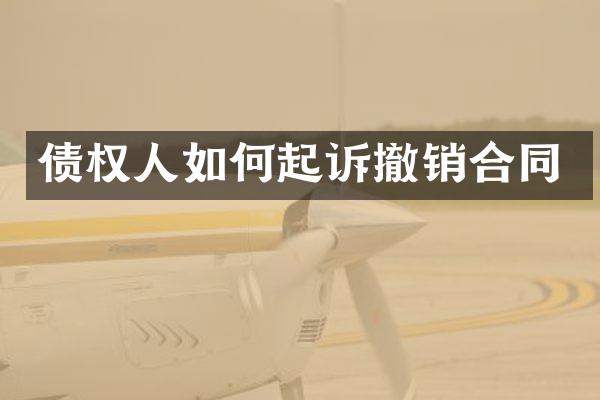 债权人如何起诉撤销合同