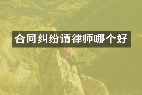 合同纠纷请律师哪个好