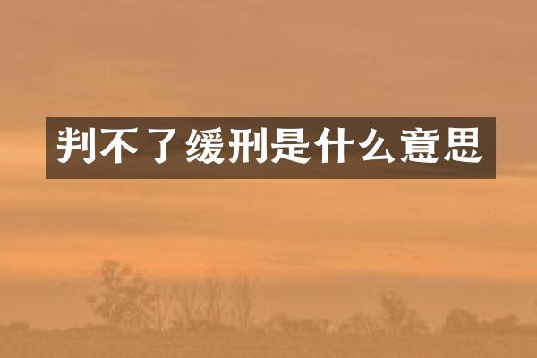 判不了缓刑是什么意思