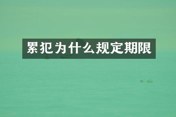 为什么规定期限