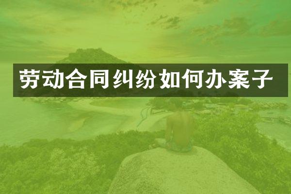劳动合同纠纷如何办案子