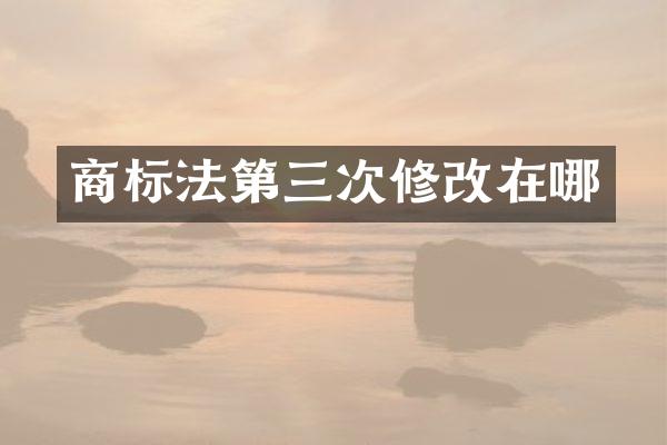 商标法第三次修改在哪