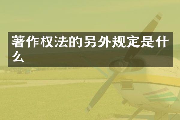 著作权法的另外规定是什么