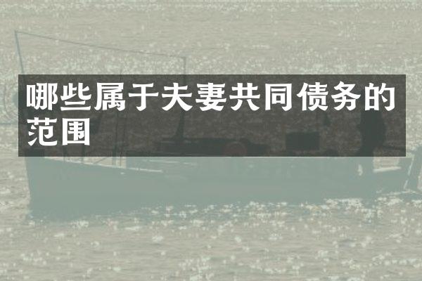哪些属于夫妻共同债务的范围