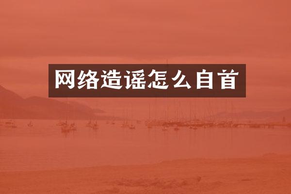 网络造谣怎么自首