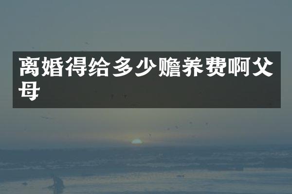 离婚得给多少赡养费啊父母