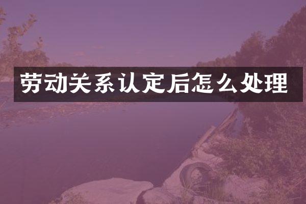 劳动关系认定后怎么处理