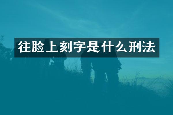往脸上刻字是什么刑法