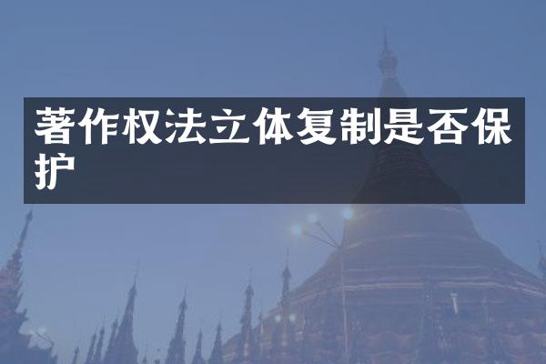 著作权法立体复制是否保护