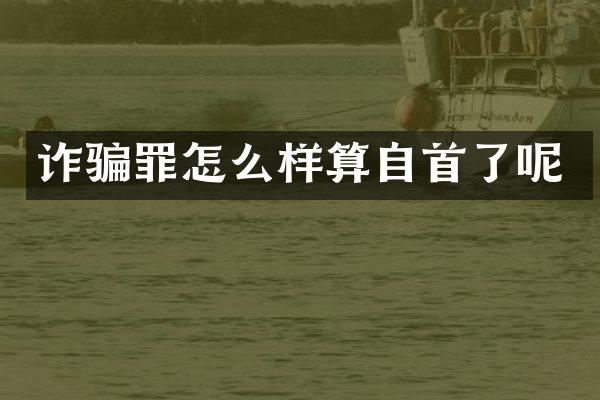 诈骗罪怎么样算自首了呢