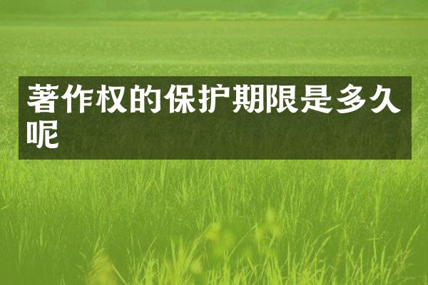 著作权的保护期限是多久呢