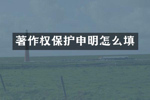 著作权保护申明怎么填
