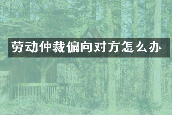 劳动仲裁偏向对方怎么办