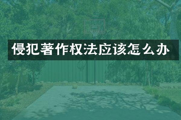 侵犯著作权法应该怎么办
