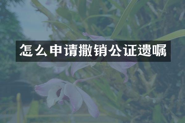 怎么申请撒销公证遗嘱