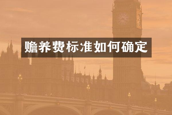 赡养费标准如何确定